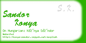 sandor konya business card