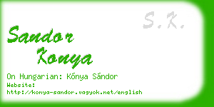 sandor konya business card